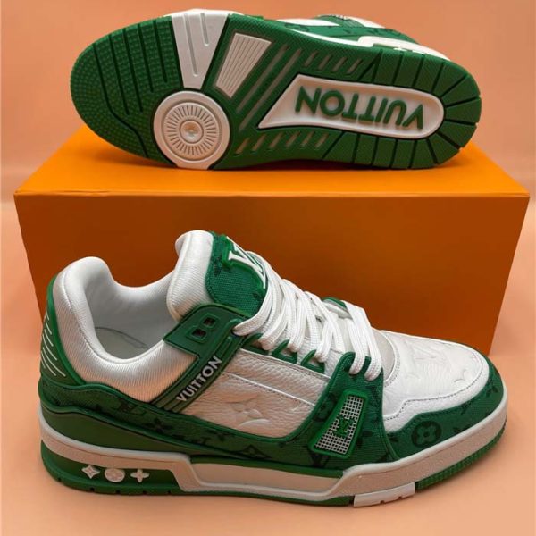Louis Vuitton Trainer Green Monogram Denim