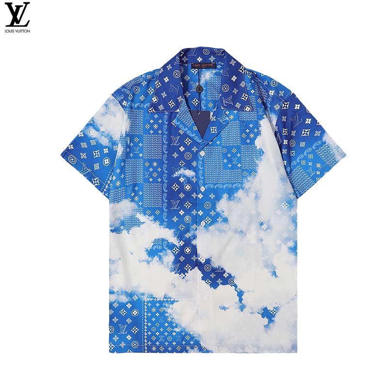 Las mejores ofertas en Camisas de manga corta Louis Vuitton azul