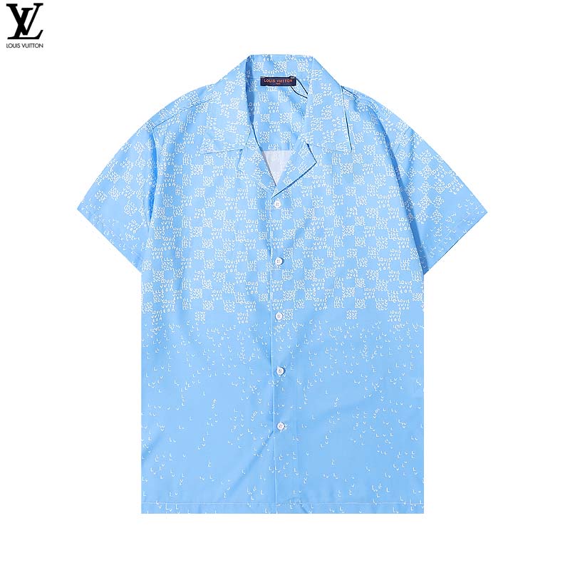 Camisas Louis vuitton Azul talla M International de en Algodón