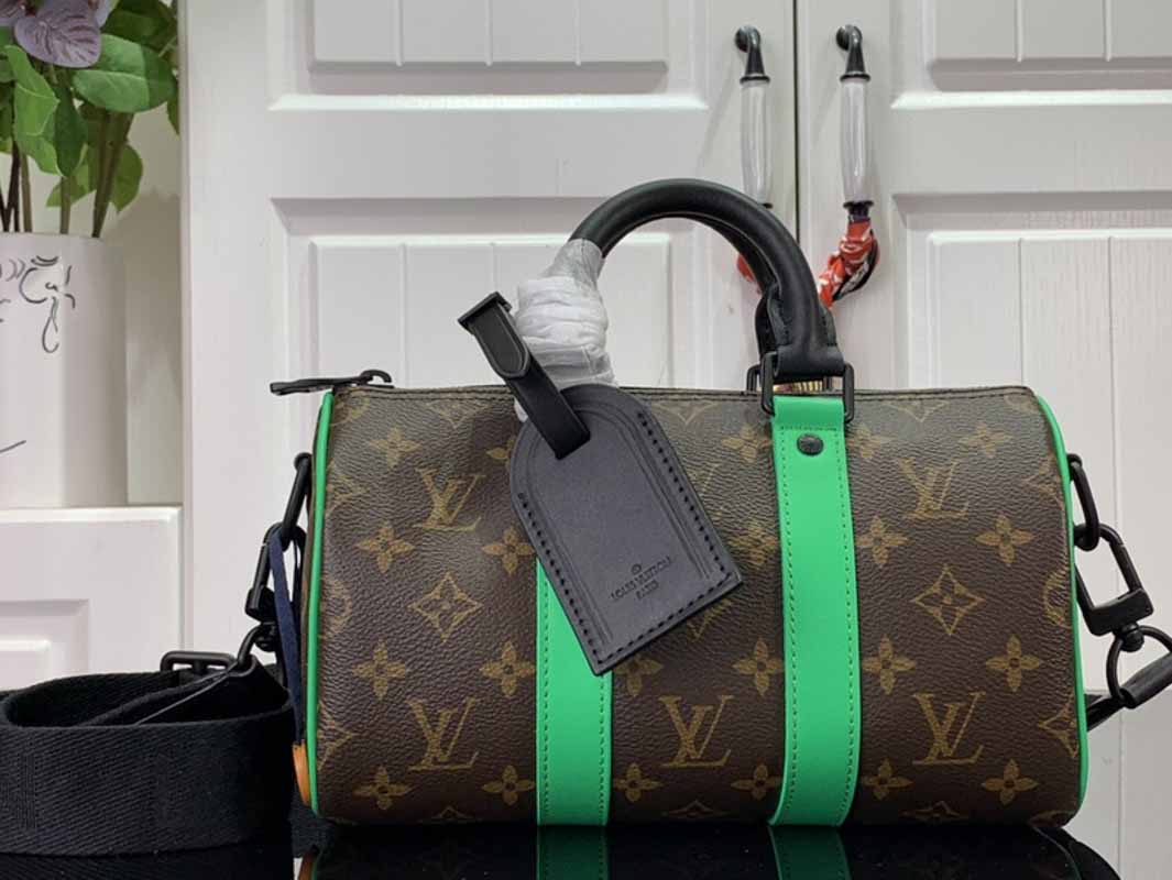 Louis Vuitton Keepall Bandouliere 25 Monogram Macassar Minty Green