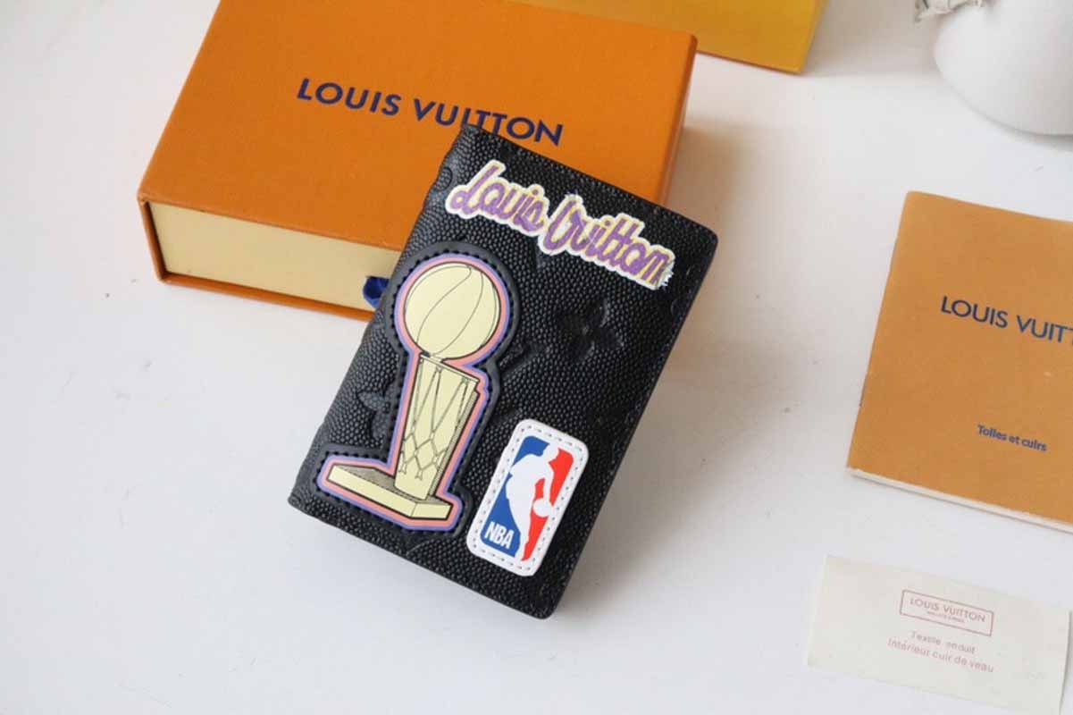 Louis Vuitton x NBA Hero Jacket Leather Pocket Organizer Black