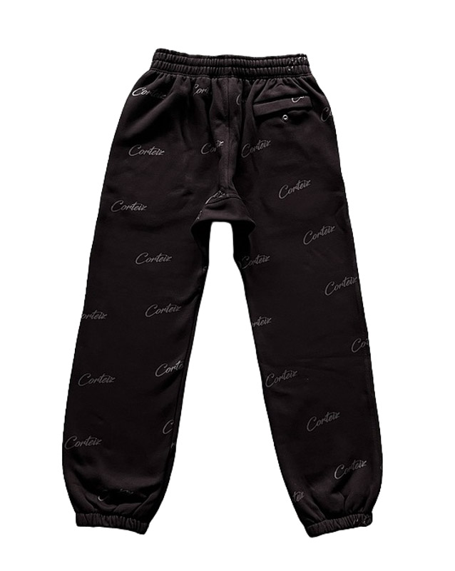 Corteiz-pantalones de chándal negros para hombre, Pantalón