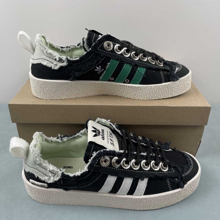 Song for the Mute x Adidas Originals Campus 80s Core Black Cream White Linen Green