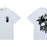 Camiseta Bape x Stussy J6K9L4 (2COLORES)