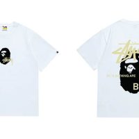 Camiseta Bape x Stussy K2L4M6 (2COLORES)