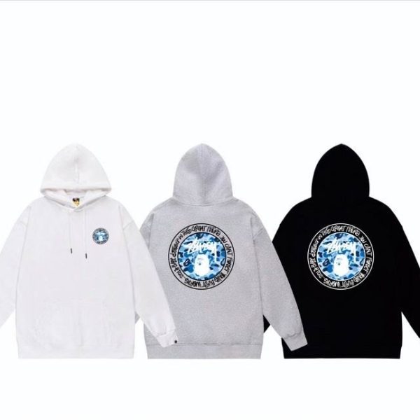 Sudadera con Capucha Bape x Stussy E5F0G8 (3COLORES)